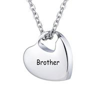NZVCQVPU Necklace for Human Ashes,German/English Family Names Heart Engraving Urn Necklace for Ashes Stainless Steel Necklace for Ashes