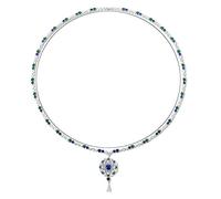 NZVCQVPU Necklace for Teens, Necklaces for Women Round Shape Cubic Zirconia Flower Pendant Long Chain Design Promise Necklace 890mm