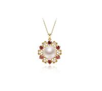 NZVCQVPU Necklaces 925 Freshwater Pearl Pendant Chain 9-10mm White Steamed Bun Shape Fashion All-match Female Jewelry Gift Women's Pendants