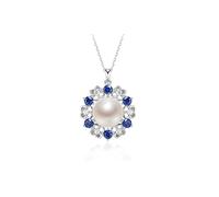 NZVCQVPU Necklaces 925 Freshwater Pearl Pendant Chain 9-10mm White Steamed Bun Shape Fashion All-match Female Jewelry Gift Women's Pendants
