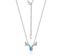 NZVCQVPU Necklaces Ladies Fashion Jewelry Classic Natural Blue Topaz 0.92 Carat Deer Exquisite Elegant Pendant Necklace Women's Pendants
