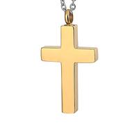 NZVCQVPU Pendant for Human Ashes,Polished Cross Necklace Urns Stainless Steel Memorial Ashes Pendant