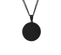 NZVCQVPU Pendant Necklace for Men, Necklace for Women Fashion Jewellery Stainless Steel Round Tag Pendant with 24 inch Chain