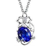 NZVCQVPU Real Jewellery White 14K Women's Flower with with Blue 2.56 Carat as Gifts for Women Girlfriend White