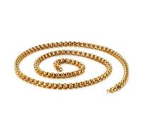 NZVCQVPU Rolo Chain Necklace Men 18-28 inch, Punk Necklace for Men Stainless Steel 2-7mm Hip Hop Necklace Chain