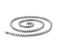 NZVCQVPU Rolo Chain Necklace Men 18-28 inch, Punk Necklace for Men Stainless Steel 2-7mm Hip Hop Necklace Chain