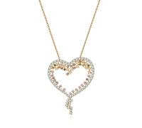 NZVCQVPU shiny love shape inlaid crystal elegant classic pendant temperament necklace necklaces for women