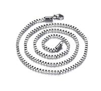 NZVCQVPU Stainless Steel Chain Necklaces, Necklace for Men Simple Jewellery Box Chain Necklace 18-24 inch