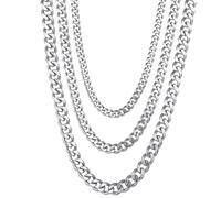 NZVCQVPU Stainless Steel Necklace Chain for Women, Mens Necklaces Fashion Curb Chain Necklace 18-28 inch