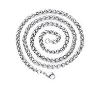 NZVCQVPU Stainless Steel Necklace for Men, Chain Necklace Wheat 18-36 inch 3-6mm Width Men Women DIY Chain Necklace for Pendant