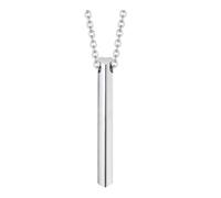 NZVCQVPU Stainless Steel Necklace for Women, Womens Necklace Fashion Vertical Bar Pendant with 24 inch Chain