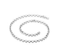 NZVCQVPU Stainless Steel Rolo Chain Necklace 20 inch, Necklace for Men Fashion 2-12mm Rock Chain Necklace