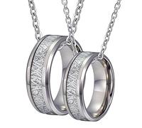 NZVCQVPU Steel Necklace, and Hers Customized 8mm Ring Inlay Metal Necklace
