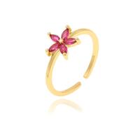 NZVCQVPU Style Sweet Flower Ring Classic 18k Plated Jewelry Luxury Birthday Party Proposal Engagement Gift