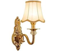 NZVCQVPU Wall Light European Light Retro Metal Fixture Antique Light Brushed Gold Finish with White E27 Interior Decoration with Bedroom Bedside Study Lamp