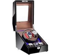 NZVCQVPU Winder Automatic Winder,Automatic Winder 2 + 3 Winder Box Piano Paint Finish with Blue LED Light Soft Pillows Quiet Motor Winder Good Times Winder
