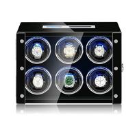NZVCQVPU Winder Luxury Winder for 2/4/6/9 Watches Watches Display Box with Remote Control LCD Touch Screen LED Illumination TPD Rotation Mode Setting Quiet Motor(B,6+0) Atmosphere Winder