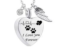 NZVCQVPU with Wings, for Pets Steel Shape Dog Paw Prints I Love You Forever for Women