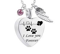 NZVCQVPU with Wings, for Pets Steel Shape Dog Paw Prints I Love You Forever for Women