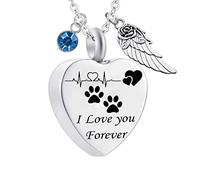 NZVCQVPU with Wings, for Pets Steel Shape Dog Paw Prints I Love You Forever for Women