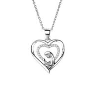 NZVCQVPU Women Day, for Women Day Cubic Zirconia Double Heart Mother Holding Child Birthday Gift for Mother