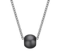 NZVCQVPU Womens Stainless Steel Necklaces, Necklace for Women Simple Rolo Chain with Bead Pendant 16+2 inch Chain