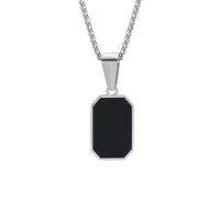 NZVCQVPU Womens Stainless Steel Necklaces, Necklace for Women Simple Square Pendant with Enamel 20 inch Chain