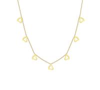 NZVCQVPU Womens Stainless Steel Necklaces, Womens Necklaces Fashion Rolo Chain with Hearts Pendant 16+2 inch Chain