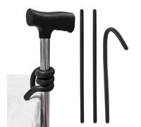 NZVQH 3 Black Walking Stick Holder, Rotatable Cane Grip Clips, Crutches Holde Universal Ties for Wheelchairs, Desktops, Home, Office