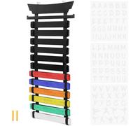 NZWBSHSSP 10 / 12 Belts Karate Belt Display Rack with Medal Hanger and Sticker Taekwondo Belt Display Holder Martial Art Band Organizer for Kid and Adult No Assembly Required(12 Belts)