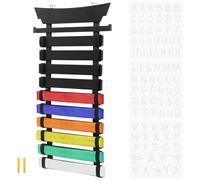 NZWBSHSSP 10 / 12 Belts Karate Belt Display Rack with Medal Hanger and Sticker Taekwondo Belt Display Holder Martial Art Band Organizer for Kid and Adult No Assembly Required(10 Belts)