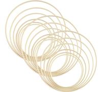 NZWBSHSSP 18Pcs Bamboo Rings Set 6 Sizes DIY Bamboo Hoops Set Multipurpose Bamboo Wreath Smooth Craft Hoop for DIY Wedding Wreath Decor Dream Catcher 15cm 18cm 20cm 23cm 26cm 30cm(Wood color)