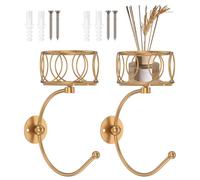 NZWBSHSSP 2 Pack Bathroom Hand Towel Holder Wall Mounted Towel Hook with Candle Holder Vintage Towels Ring Racks for Bathroom Decor and Accessories