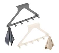 NZWBSHSSP 2 Pcs Over The Door Hook Metal Material Triangle Door Hanger with 6 Hooks for Hanging Clothes Hats Wallets Towels Keys