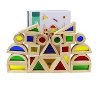 NZWBSHSSP 24pcs Wooden Building Blocks for Kids Sensory Blocks Set Children Montessori Toys for Toddlers Ages 3 4 5 6 Parent-children Interactive Stacking Blocks Imagination Development Blocks Toy