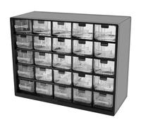NZWBSHSSP 25 Drawers Stackable Organizer Cabinet with 50 Removable Dividers 11.5×8.9×4.8 Inch Clear Desk Organizer with Drawers Desk Drawer Organizer Box Tabletop Organization Box for Hard
