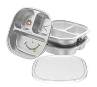 NZWBSHSSP 3 Pack Stainless Steel Kids Plate with Lid 3 Sections Dinner Dish for Toddlers Safe Versatile Dinner Snack Plate for Home Travel Camping BPA-Free Non-Toxic Dishwasher-Safe