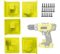 NZWBSHSSP 5 Pack Tool Holder Battery Holder Wall Mounted Tool Battery Dock Holder for 18V Battery Power Tool Holder with Screws for Workshop Garage Power Tool Organizer