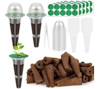 NZWBSHSSP 50Pcs Hydroponic Indoor Seed Pods Growing System Kit Hydroponics Pods Kit for Seed Starter Includes Grow Sponges Lids Labels Tweezers for Flowers Greenery