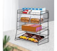 NZWBSHSSP Candy Display Rack 4 Tier Metal Snack Display Stand Chip Holder Portable Snack Organizer Candy Shelf for Countertop Stores Home