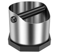 NZWBSHSSP Coffee Grounds Knock Box Stainless Steel Espresso Knock Container with Removable Bar and Non Slip Base Espresso Dump Bin Grind Waste Bin Coffee Maker Accessories