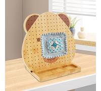 NZWBSHSSP Crochet Blocking Board and Pins, Granny Square Blocking Board for Knitting Crochet, Cute Bear Wooden Knitting Blocking Boards with 20 Metal Pins for Crochet & Knitting Projects