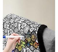 NZWBSHSSP DIY Coloring Blanket Color Your Own Throw Blanket for Kids Adults Creative Personalized Art Projects DIY Personalized Drawing Throw for Living Room Bedroom Cozy Soft Home Office Decor(Book)