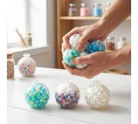 NZWBSHSSP DIY Stress Ball Making Kit - Squishy Maker Kit with TPR Ball Skins, Fillers & Tools - Make Your Own Squishies Sensory Fidget Toys for Kids & Adults, ASMR Anxiety Relief(Only 10 Ball)