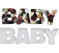 NZWBSHSSP Fillable Cardboard Letters 'BABY' Charcuterie Board for Baby Shower, Gender Reveal, DIY Letters Boxes Cardboard Letter Serving Trays for Food Party Favors Candy Cake Box Dessert Table