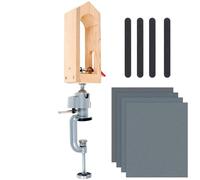 NZWBSHSSP Leather Stitching Pony 180° Rotatable Leather Sewing Clamp Hand Stitching Wooden Clamp Tool Table Desktop Stitching Pony Clamp Leathercraft Hand Sewing Clamping Tool for Leather(Style 1)