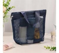 NZWBSHSSP Mesh Shower Caddy Bag Portable Hanging Toiletry and Bath Organizer with Zipper for Travel, Gym, Camping, College Dorms, Beach(Navy)