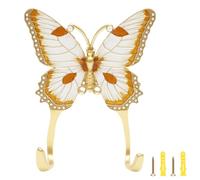NZWBSHSSP Metal Wall Hooks Decorative Butterfly Coat Hook Heavy Duty Vintage Robe Hooks Wall Mounted Organizer Hook for Hanging Keys Coats Clothes Hats Towels Bags