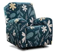 NZWBSHSSP Recliner Covers 4 Pieces Stretch Lazy Boy Recliner Chair Covers Full Wrap Reclining Armchair Cover with Side Pocket NonSlip Riser Sofa Slipcovers for Pet Kids(Dark Green)