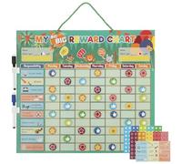 NZWBSHSSP Reward Chart for Children Behaviour 33x44cm Magnetic Chores Chart for Kids with 2 Marker Pens 140 Reward Stars & 15 Activity Magnets Encourage Good Behaviour and Develop Positive Habits